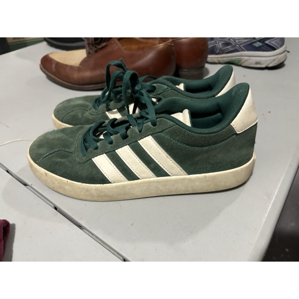 Size 5 Adidas Mens VL Court 3.0 Shoe ID6284 Used Green White